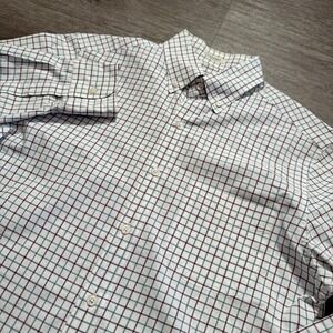 J Crew Shirt Mens Small Plaid Classic Fit Button‎ Up Long Sleeve Cotton Oxford